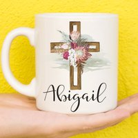 Christliche Tasse, Tasse Für Jesusliebhaber, Personalisierte Jesus Muttertagsgeschenke Frauen & Mädchen, Religiöse Geschenke, Namensbecher, Christen von PollyannaPoops