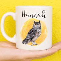 Eulentasse, Tasse Für Eulenliebhaber, Personalisierte Tiertasse, Muttertagsgeschenke Frauen & Mädchen, Eulengeschenke, Namensbecher, Geburtstag von PollyannaPoops