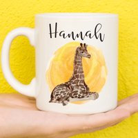 Giraffentasse, Tasse Für Giraffenliebhaber, Personalisierte Tierbecher, Muttertagsgeschenke Frauen & Mädchen, Giraffengeschenke, Namensbecher von PollyannaPoops