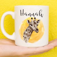 Giraffentasse, Tasse Für Giraffenliebhaber, Personalisierte Tierbecher, Muttertagsgeschenke Frauen & Mädchen, Giraffengeschenke, Namensbecher von PollyannaPoops