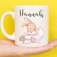 Niedliche Hasentasse, Hase Geschenk Für Tierliebhaber, Personalisierte Tanzgeschenke, Geschenke Tänzer, Namensbecher, Ballerina, Hasengeschenk von PollyannaPoops