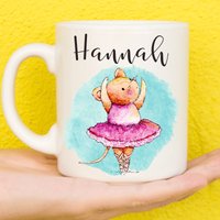 Personalisierte Ballerina Tasse, Maus Hamster Geschenk Für Tierliebhaber, Tanzgeschenke, Geschenke Tänzer, Namensbecher, Ballerina, Ballett Geschenk von PollyannaPoops