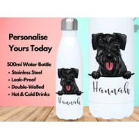 Personalisierte Wasserflasche Isolierflasche Edelstahl 500Ml, Turnflasche, Name, Riesen Schnauzer Geschenke, Liebhaber von PollyannaPoops