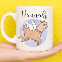 Personalisiertes Lama Geschenk, Tasse, Personalisierte Personalisiertes Alpaka Namensbecher, Geburtstag, Mama, Papa, Männer, Frauen von PollyannaPoops