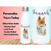 Wasserflasche 500Ml, 500Ml Isolierflasche, Füchse, Geschenk von PollyannaPoops