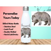 Wasserflasche 500Ml, 500Ml Isolierglas, Bär, Bär Geschenk, Geschenk Für Bärenliebhaber von PollyannaPoops