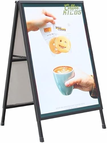Werbetafel A-Frame 61x91 cm - Doppelseitiges, robustes Sandwich-Tafel mit PVC-Abdeckungen - Für Innen und Außenbereich für Business, Restaurant, Cafés, Shops von Polmart
