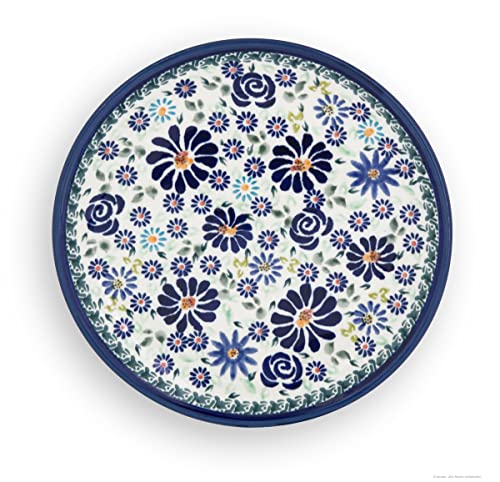 Original Bunzlauer Keramik flacher Teller (Frühstücksteller), Ø19.5 cm, H=2.4 cm, Dekor DU126 von Polish Pottery Gallery