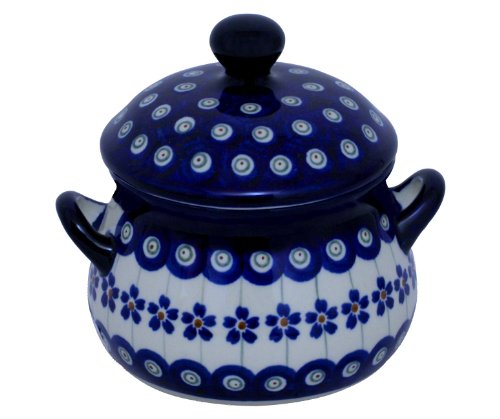 Original Bunzlauer Marmeladentopf / Schmalztopf 0.35 Liter im Dekor 166a von Polmedia Polish Pottery