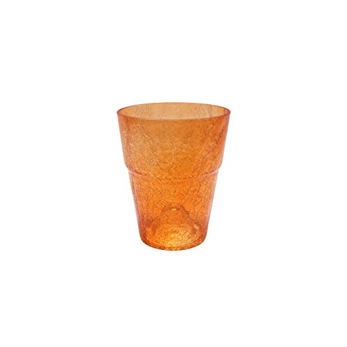 Blumentopf rund Orchideentopf Orchidee D 130 mm H 165 mm Glas Übertopf Kristall Glasscherben orange von Polnix