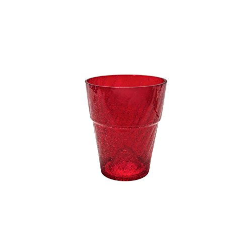 Polnix Blumentopf rund Orchideentopf Orchidee D 130 mm H 165 mm Glas Übertopf Kristall Glasscherben rot von Polnix
