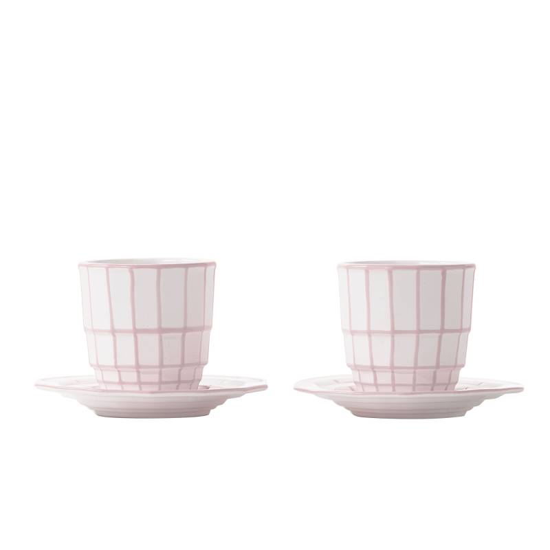 Polspotten - Digi Espressotasse 2er Set - hellrosa /Hx⌀ 7,6x10,7cm/100ml von Polspotten