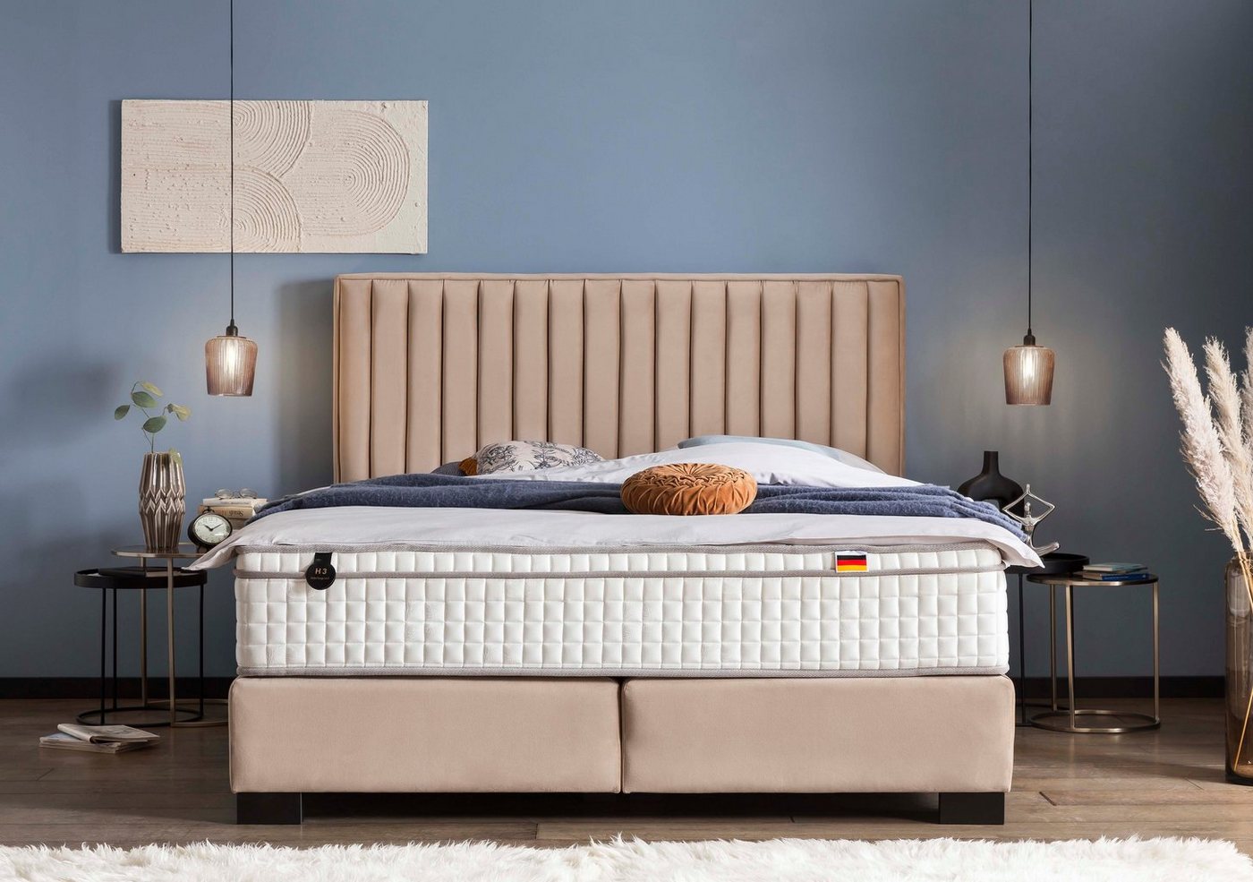 Polsterei Marya Boxspringbett PARIS I BLACK FRIDAY ANGEBOTE, LUXURY Chesterfield box spring bett wahlweise mit Matratze & Topper von Polsterei Marya