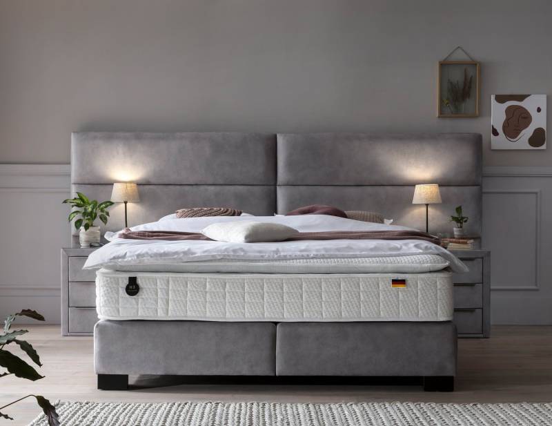 Polsterei Marya Boxspringbett TOKYO, LUXURY Chesterfield box spring bett schlafzimmer wahlweise mit Matratze & Topper inkl. 2x Kommoden von Polsterei Marya