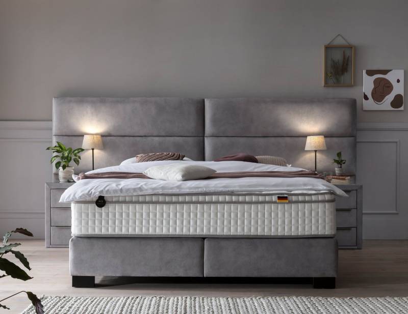 Polsterei Marya Boxspringbett TOKYO, LUXURY Chesterfield box spring bett schlafzimmer wahlweise mit Matratze & Topper inkl. 2x Kommoden von Polsterei Marya