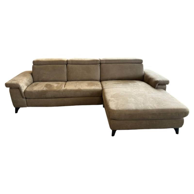 Ecksofa Lava Stoff Mikrofaser Gringo Olive Grün Grau Fuß Schwarz Mit Armteilvers... von Polsteria