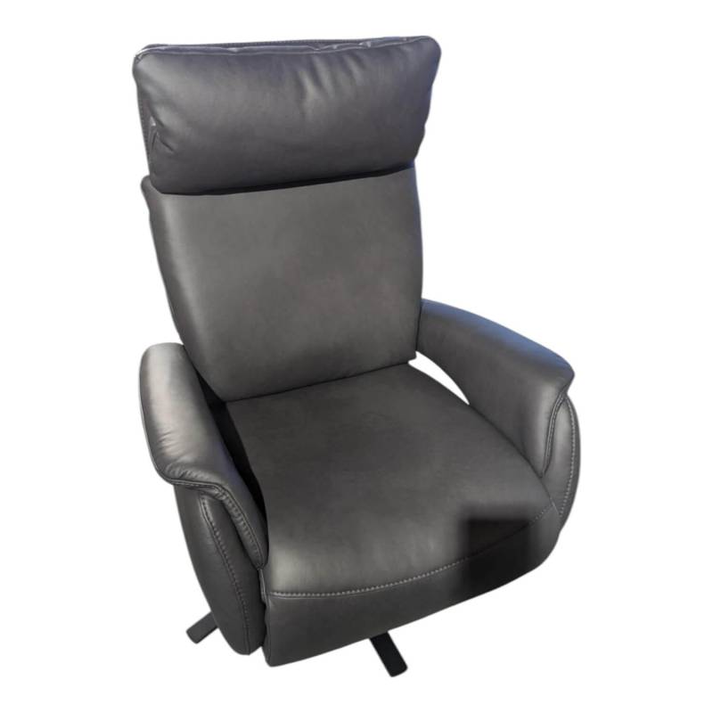 Sessel Milano Lounge Leder LL Evita Anthrazit Sternfuß Schwarz Matt von Polsteria