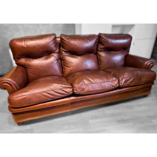 3-Sitzer Ledersofa Braun Vintage 80er Jahre, Poltrona Frau von Poltrona Frau