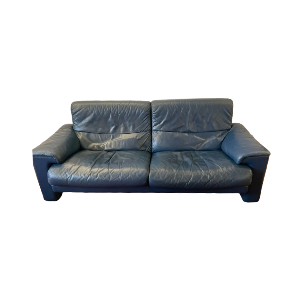 3-Sitzer Ledersofa blau (90er Jahre), Poltrona Frau von Poltrona Frau