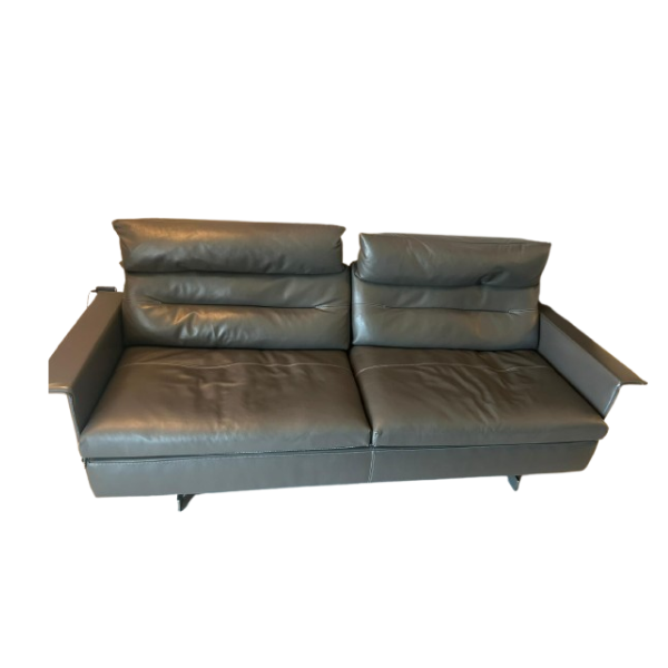 Gran Torino 2-Sitzer Sofa aus grauem Leder von Jean-Marie Massaud, Poltrona Frau von Poltrona Frau