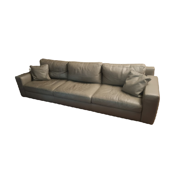 Graues Ledersofa Massimo System, Poltrona Frau von Poltrona Frau