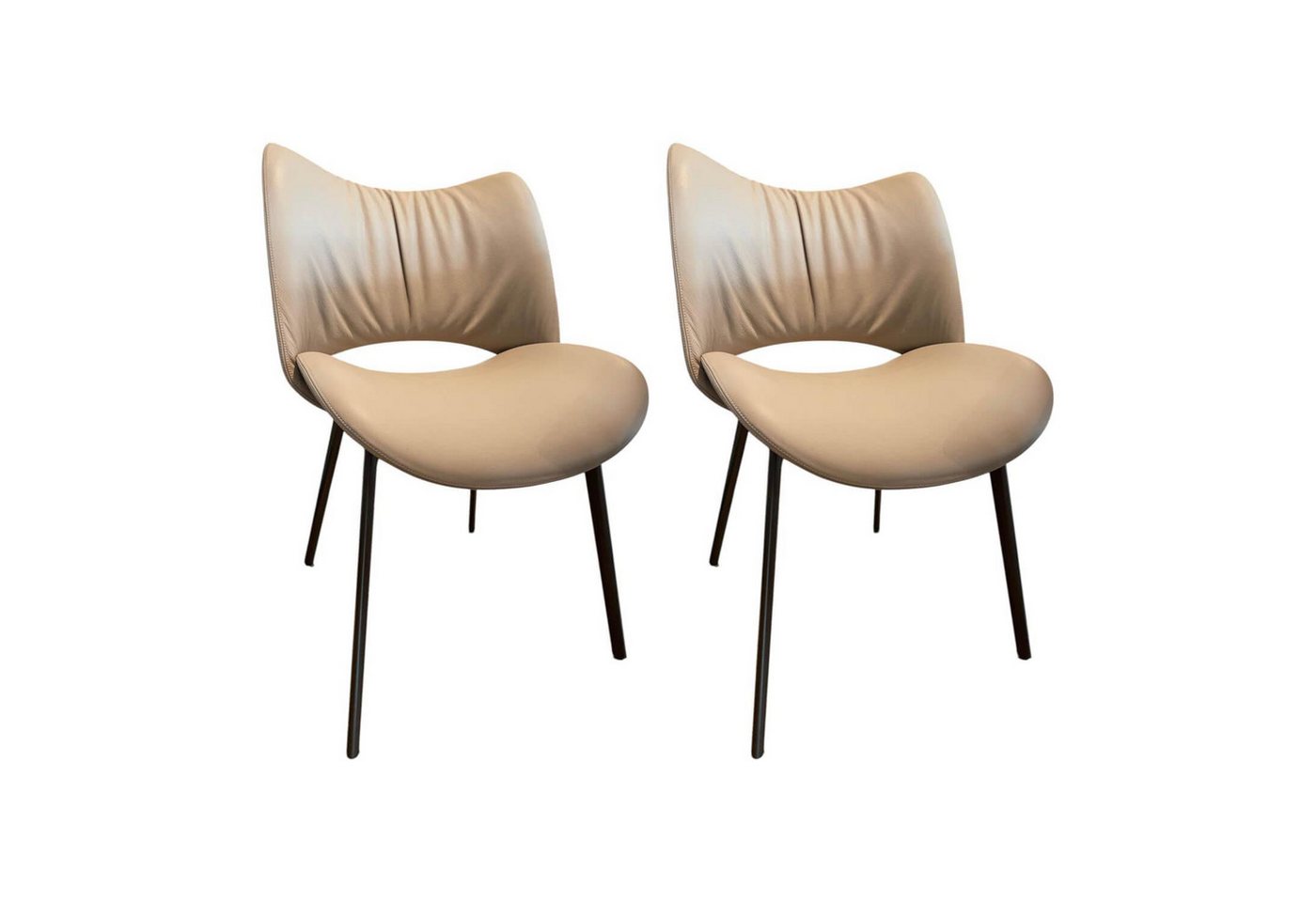 Poltrona Frau Essgruppe 2er-Set Nice Leder 40 Cachemire Beige Füße Braun Lackiert Poltrona Frau Essgruppe 2er-Set Nice Leder 40 Cachemire Beige Füße Braun Lackiert von Poltrona Frau