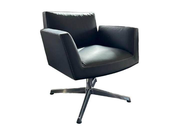 Poltrona Frau Cocktailsessel Sessel Chancellor Visitor Leder Color System 10 Anthrazit, grau von Poltrona