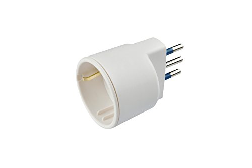 POLY POOL - PP0433S Adapter kleiner 10A Stecker und deutsche Steckdose - Adapter 250 V Weiß 1 STÜCK - Adapter deutsche Steckdose in Technopolymer - Adapter 10A 16A Made in Italy von Poly Pool