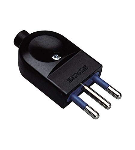Poly Pool PP0457.1X 10A 2p+t Stecker, Axial-Kabel-Ausgang, Schraube Isolierkabel Clip, Schwarz von Poly Pool