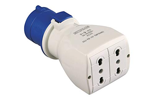 Poly Pool PP0645X Industrieller Adapter CEE 3 Poli IEC309 Grande 16A und 2 Steckdosen Civili Standard Italiano Bivalano IP20 von Poly Pool