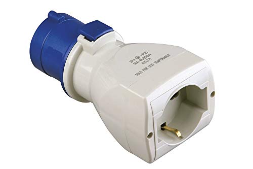 POLY POOL - PP0640S CEE 3-poliger Adapter mit 16A IEC309 Groß 16A + P40 Multistandard italienischer und deutscher Standard Schuko-Zivilsteckdose - Industriesteckdosenadapter mit Made in Italy 1 STÜCK von Poly Pool