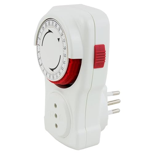 POLY POOL - PP1407XAM Tageszeitschaltuhr 250V, Programmierbarer Timer für zeitgesteuerte Elektrostecker, Tageszyklus-Steckdosen-Timer, Farbe Weiß von Poly Pool