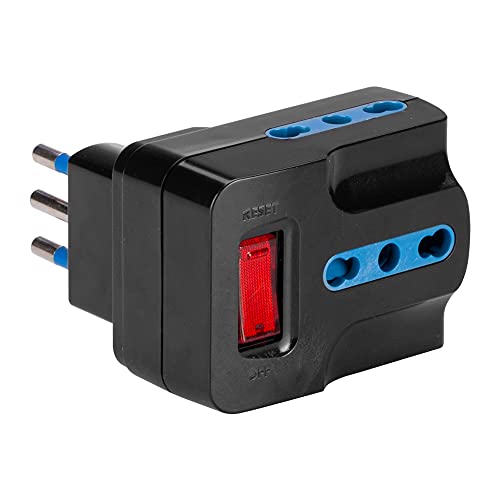 Poly Pool PP2387.1 MULTISIZE-Adapter, 10-A-Stecker, 3 10/16-A-Buchsen, Schwarz von Poly Pool