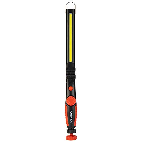 POLY POOL – PP3165 FLEXLIGHT LED-Arbeitslampe mit Ultra-LED-COB 5W 450lm + 70lm 3W – Haken- und Gelenkkörper – tragbare Lampe für die Werkstatt mit Magnet – wiederaufladbare Notfalllampe von Poly Pool