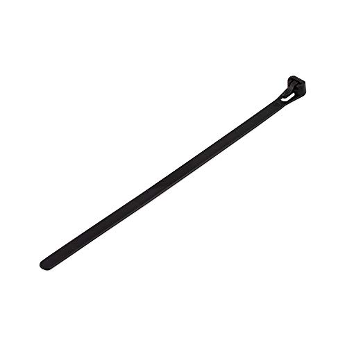 Poly Pool PP7570.2 Set mit 25 aufklappbaren Kabelbindern für Innenräume, 7,5 mm x 200 mm, Durchmesser max. 45 mm, Schwarz von Poly Pool