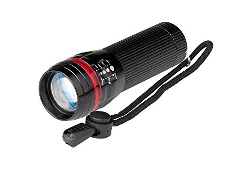 POLY POOL - PP3154 Tragbare 10W ALUMINI LED-Taschenlampe - MiniLED 3 Lichtstärken - Aluminium-Notfall- oder Arbeitstaschenlampe - 50m Reichweite mit einstellbarem Fokus - Batterielampe mit Umhängeband von Poly Pool