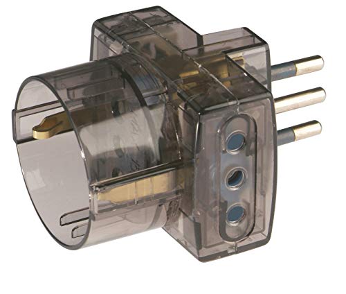 Poly Pool pp0467.5s Netzteil Dreifach Stecker klein und 2 Steckdosen 10 A und 1 Buchse Standard deutsch, transparent Smoke von Poly Pool