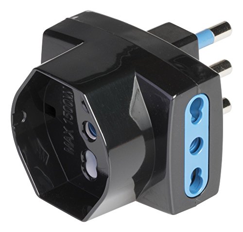 Poly Pool pp2364.1 pp2364 Netzteil Dreifach Stecker groß und 2 zweiwertige Steckdosen und 1 P40 Stecker PLURISTANDARD Standard Italienisch und Deutsch, schwarz von Poly Pool