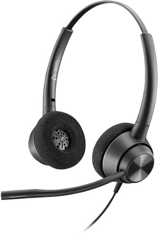 Plantronics Stereo-Headset EncorePro 320 binaural mit QD-Anschluss, Schwarz von Poly