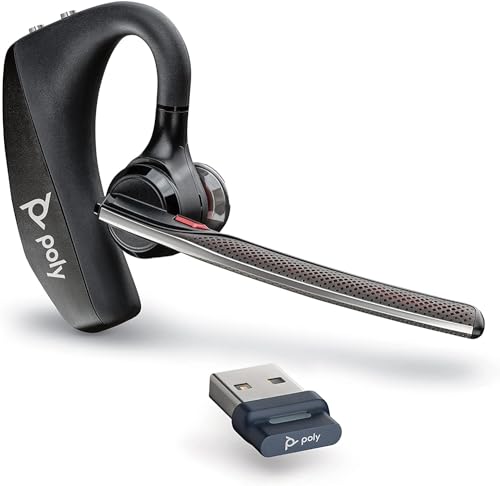 Poly Voyager 5200 UC Wireless Headset & Ladestation (Plantronics) - Einohr Bluetooth-Headset (Mono) mit Mikrofon mit Geräuschunterdrückung - Verbindung zu Handy/Mac/PC über Bluetooth von Poly