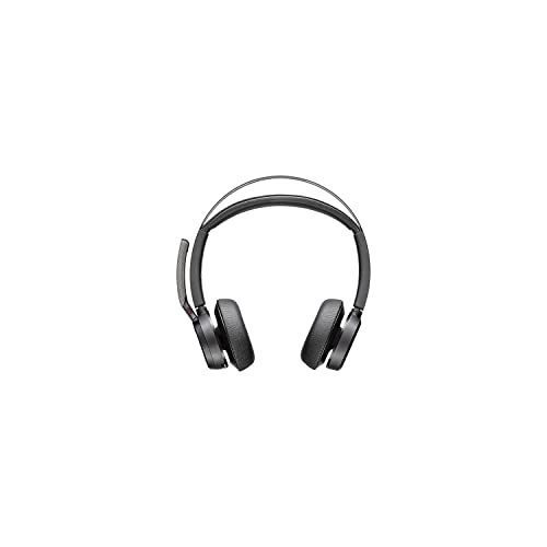 Poly - Voyager Focus 2 UC USB-C Headset (Plantronics) - Bluetooth Dual-Ear (Stereo) Headset with Boom Mic - USB-C PC/Mac Compatible - Active Noise Canceling - Works with Teams (Certified), Zoom & more von Poly