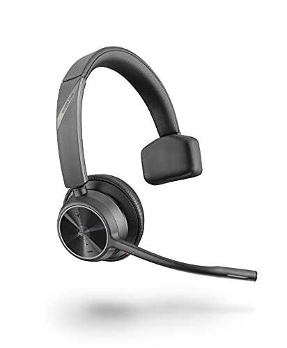 Poly – schnurloses Voyager 4310 UC-Headset (Plantronics) – Ein-Ohr-Headset – USB-A-Bluetooth-Adapter – kompatibel mit Teams (zertifiziert), Zoom und mehr, Schwarz von Poly