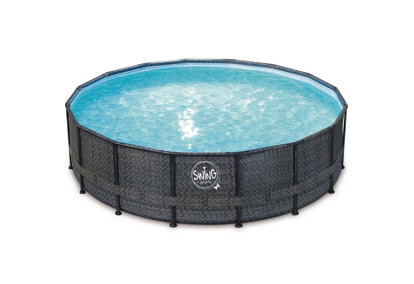 PolyGroup Framepool PolyGroup Elite Frame Pool rund - Rattan dunkel gr (Einzelbecken) von PolyGroup