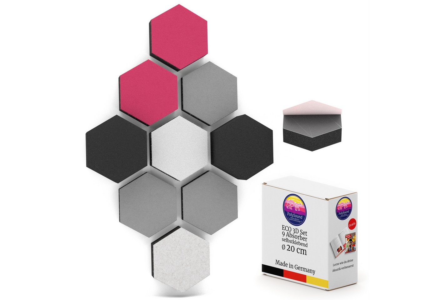 PolySound Dekorpaneele PolySound® ECO Akustikpaneele selbstklebend - Extra schalldämmend von PolySound