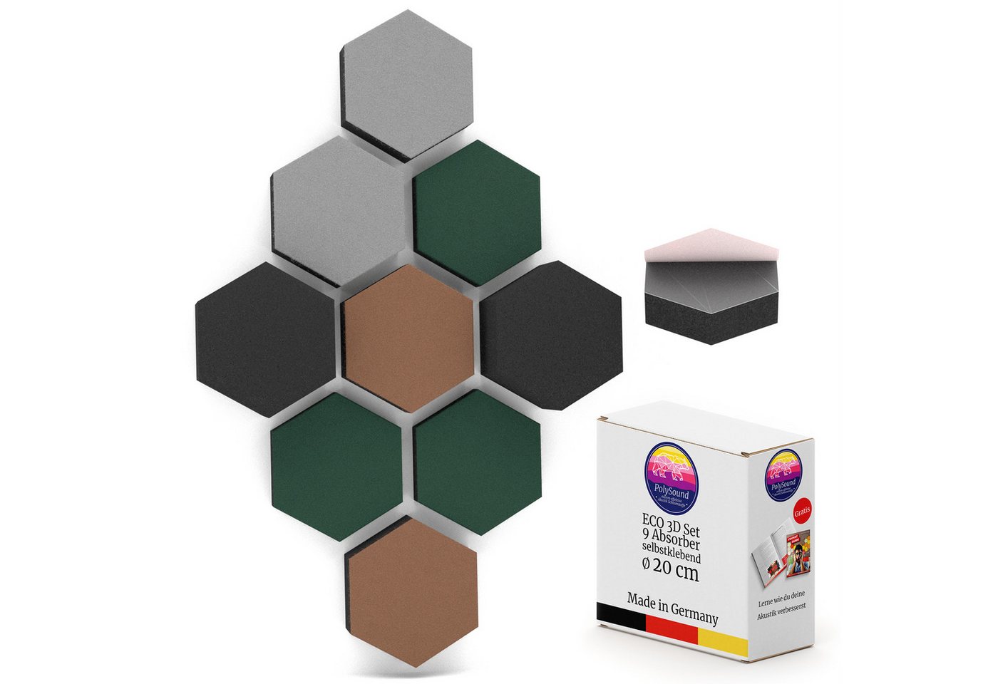 PolySound Dekorpaneele PolySound® ECO Akustikpaneele selbstklebend - Extra schalldämmend von PolySound