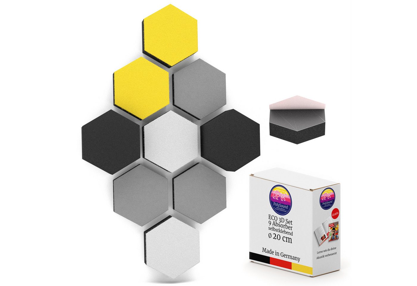 PolySound Dekorpaneele PolySound® ECO Akustikpaneele selbstklebend - Extra schalldämmend von PolySound