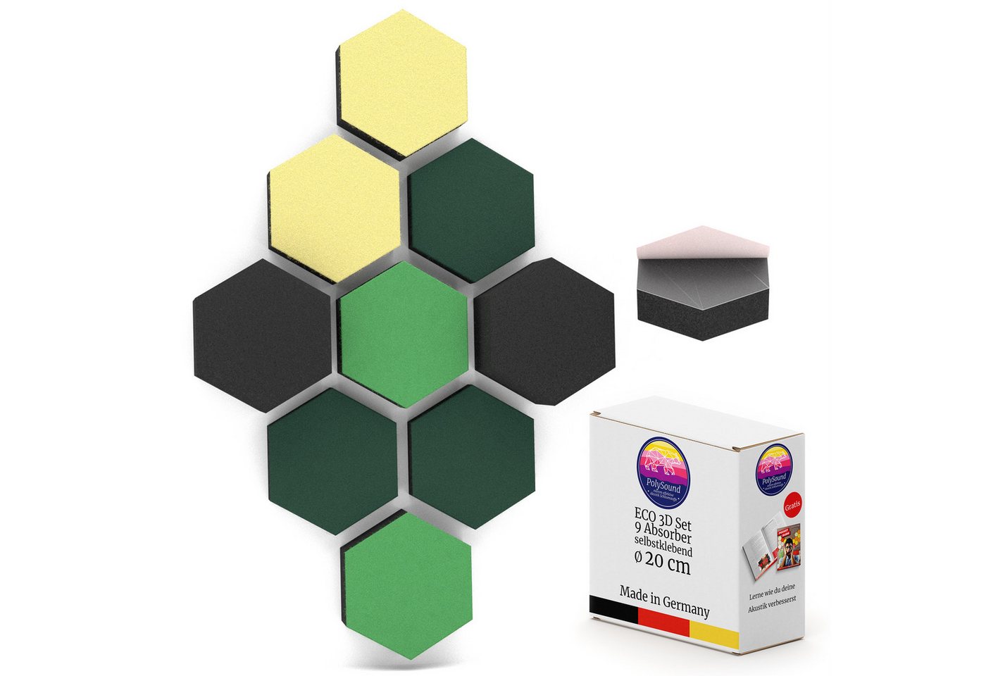 PolySound Dekorpaneele PolySound® ECO Akustikpaneele selbstklebend - Extra schalldämmend von PolySound