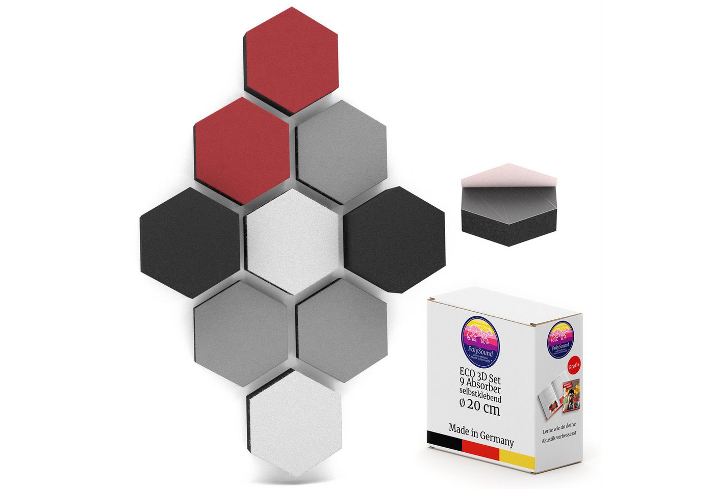 PolySound Dekorpaneele PolySound® ECO Akustikpaneele selbstklebend - Extra schalldämmend von PolySound