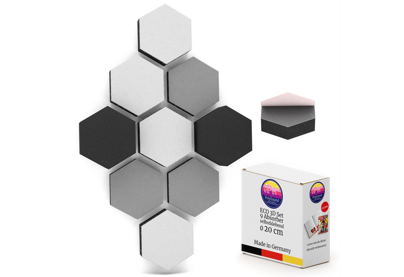 PolySound Dekorpaneele PolySound® ECO Akustikpaneele selbstklebend - Extra schalldämmend von PolySound