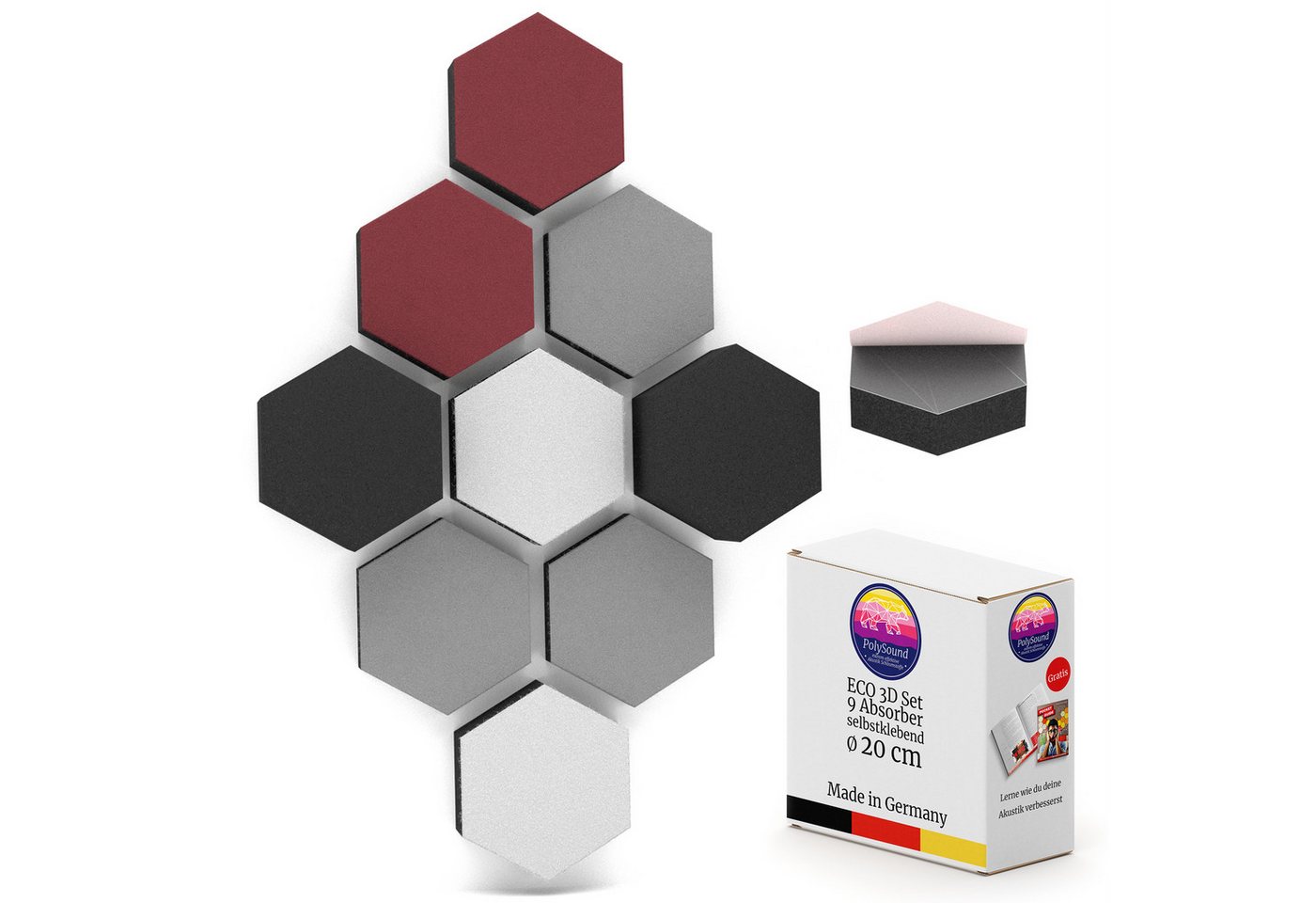 PolySound Dekorpaneele PolySound® ECO Akustikpaneele selbstklebend - Extra schalldämmend von PolySound